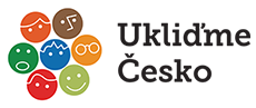 Logo iniciativy Ukliďme Česko s barevnými obličeji